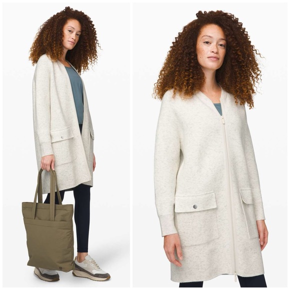 Lululemon Heather Light Ivory Off White Weekend Wander Jacket Cardigan Size XS - Picture 1 of 8